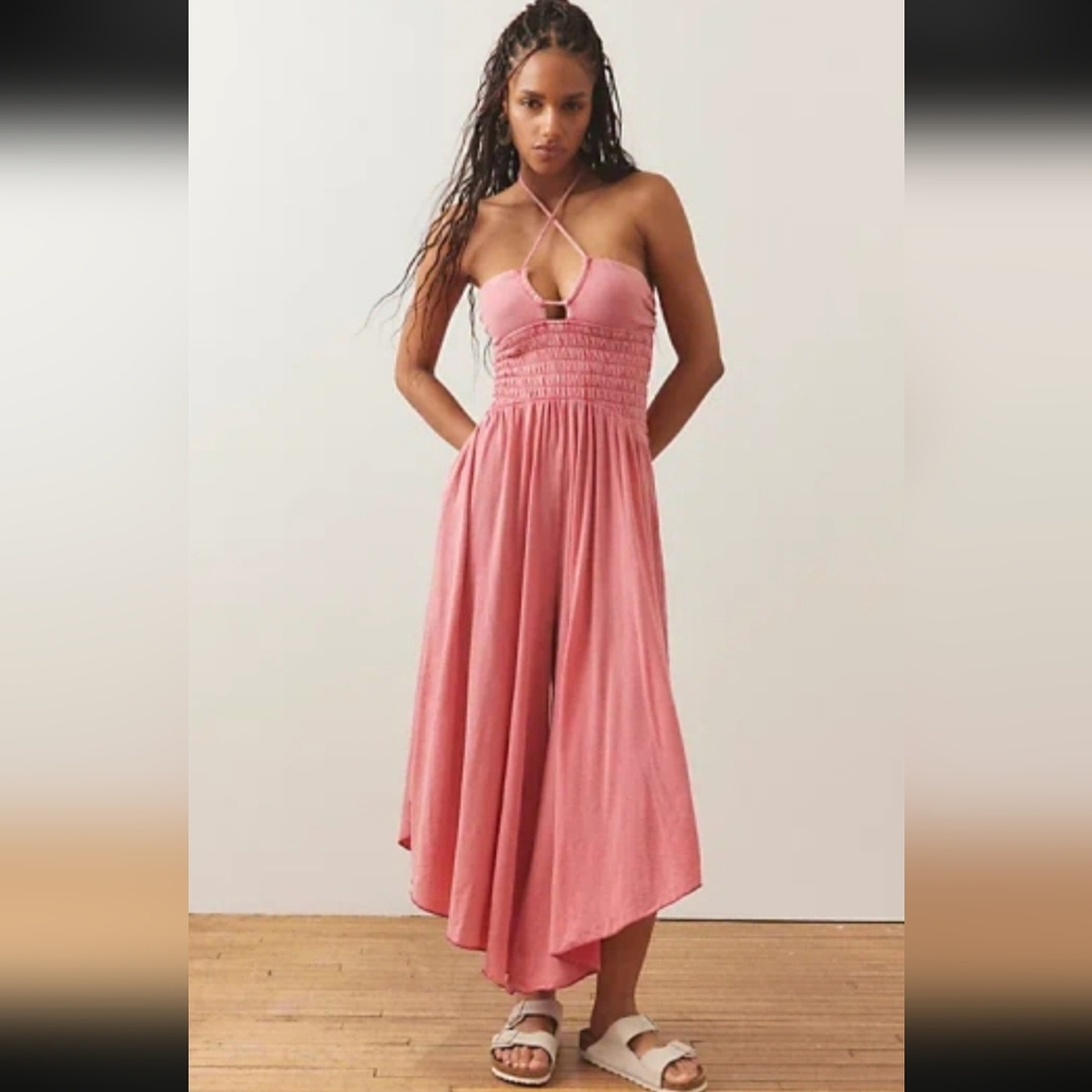 Urban Outfitters Pink Halter Jumpsuit
